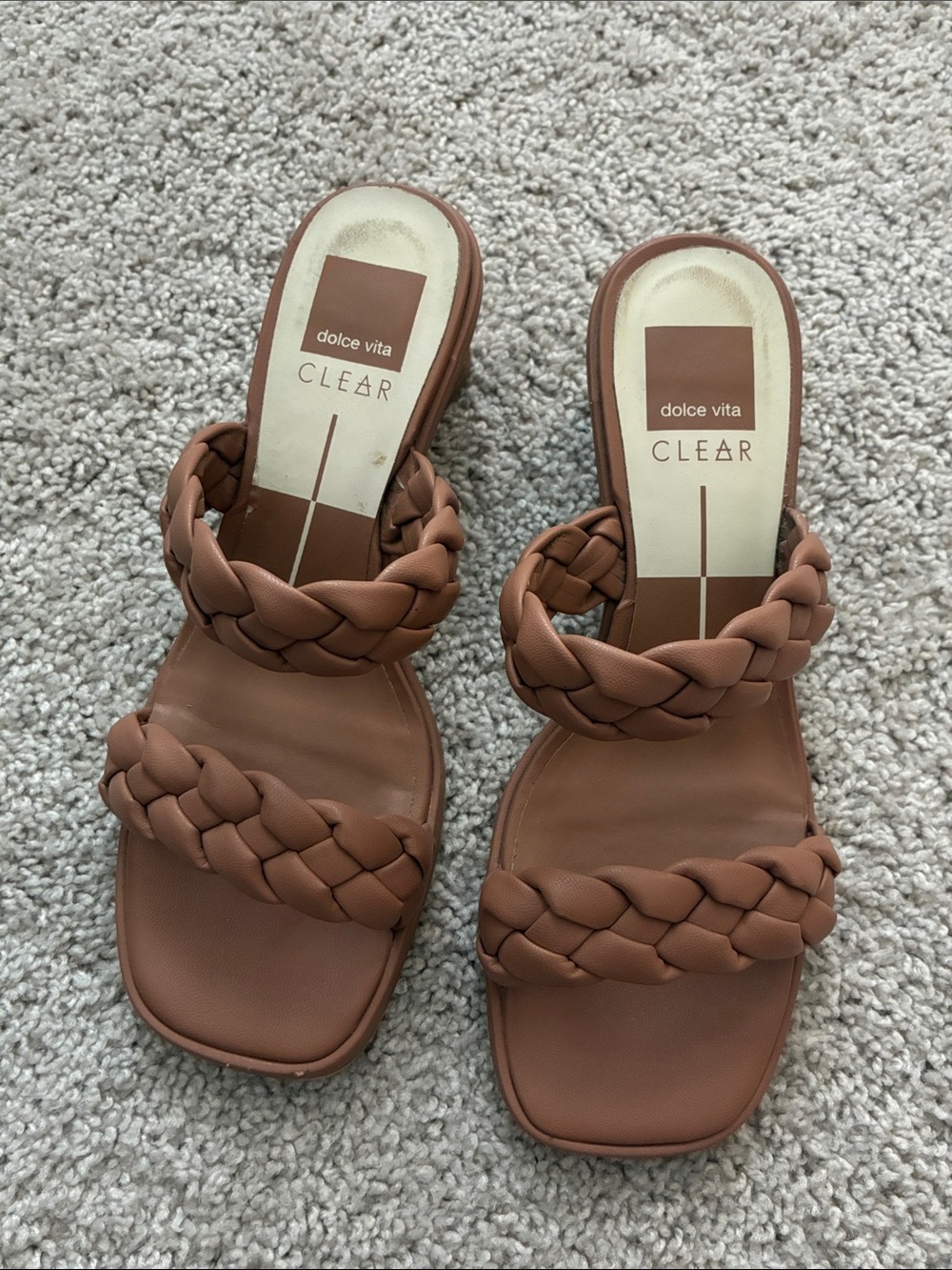 Dolce Vita Tan Braided Slide Heels - Picture 2 of 3